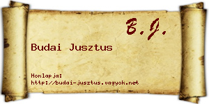 Budai Jusztus névjegykártya